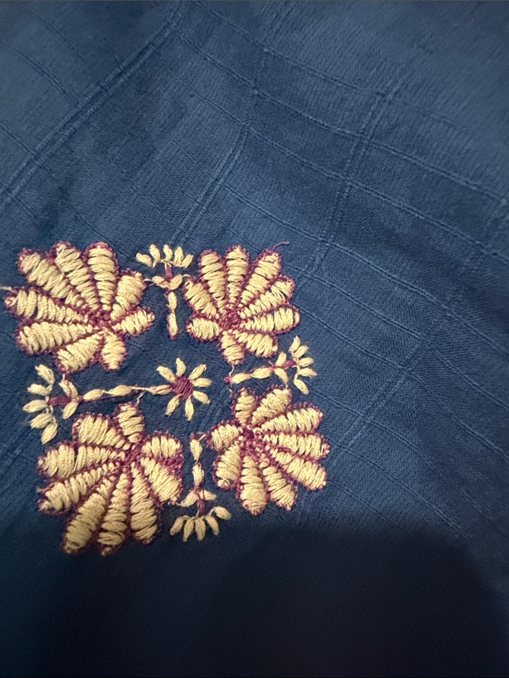 J. Jill Blue Embroidered Peasant Tunic - Picture 3 of 5